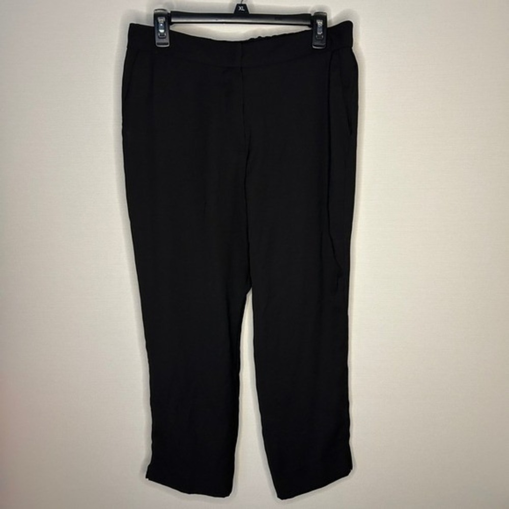 Simply Styled Petite Black Crepe Cropped Pants Career Trousers Large Minimalist